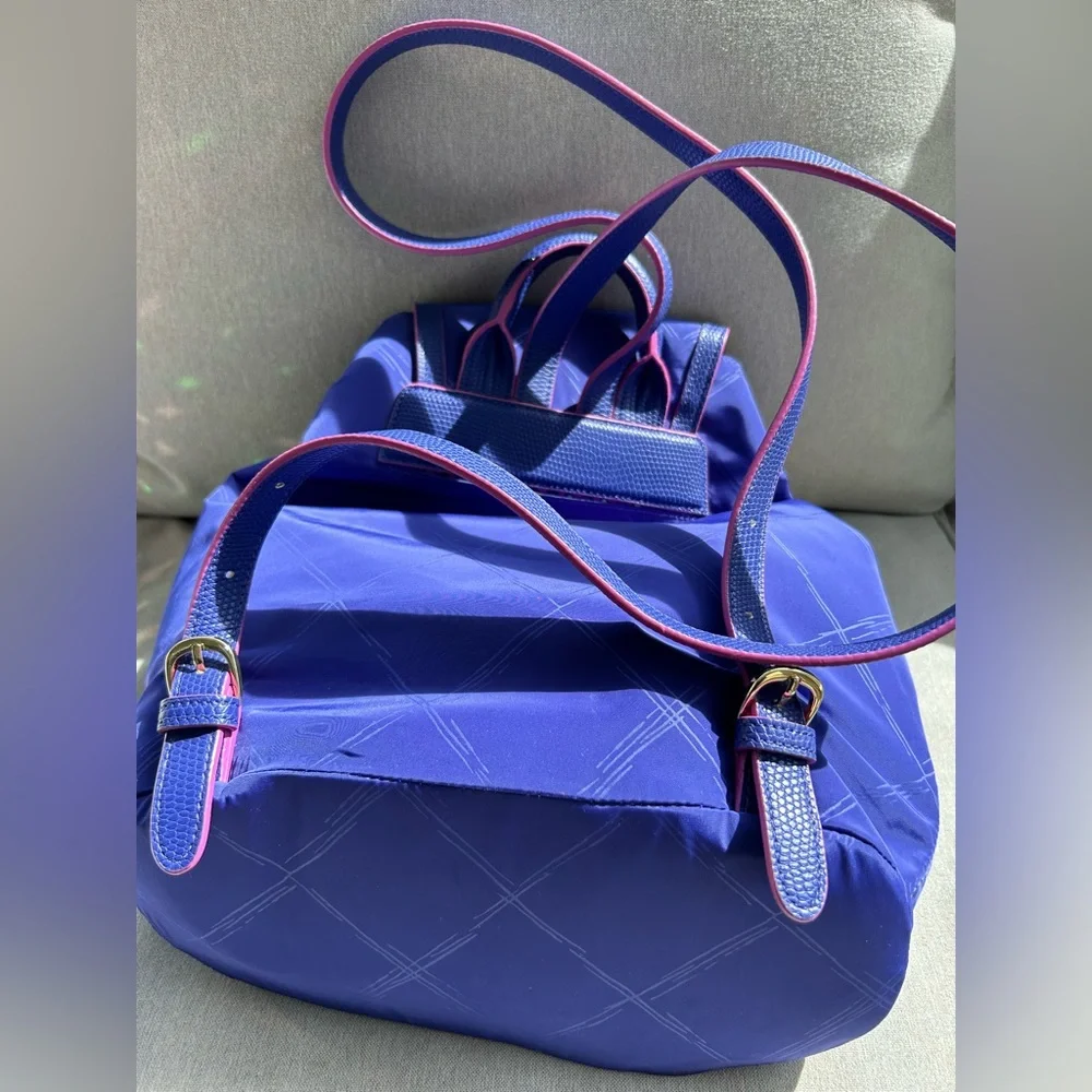 Vera Bradley Preppy Poly Drawstring Backpack Violet Purple NWOT